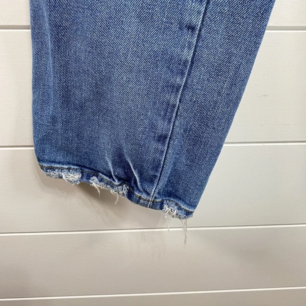 Good American Jeans Womens 4 27 Good Curve Straight Distressed Raw Hem Denim - Picture 6 of 16